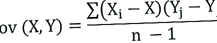 Kovariacijos formulė (pavyzdys)
