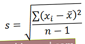 STDEV.P funkcija - formula