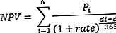 XNPV-funktio - matemaattinen kaava