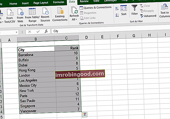 Aakkosjärjestys Excelissä - lajittele vaihe 3