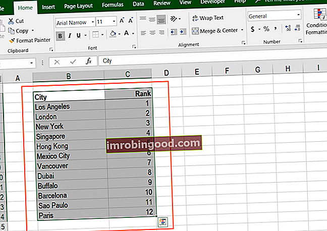 Aakkosjärjestys Excelissä - Suodata vaihe 1