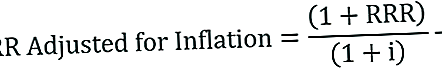 RRR pielāgots inflācijai - formula