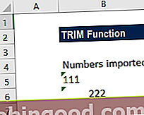ТРИМ функција - Пример 2