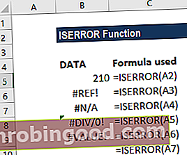 Funkce ISERROR - Příklad 2